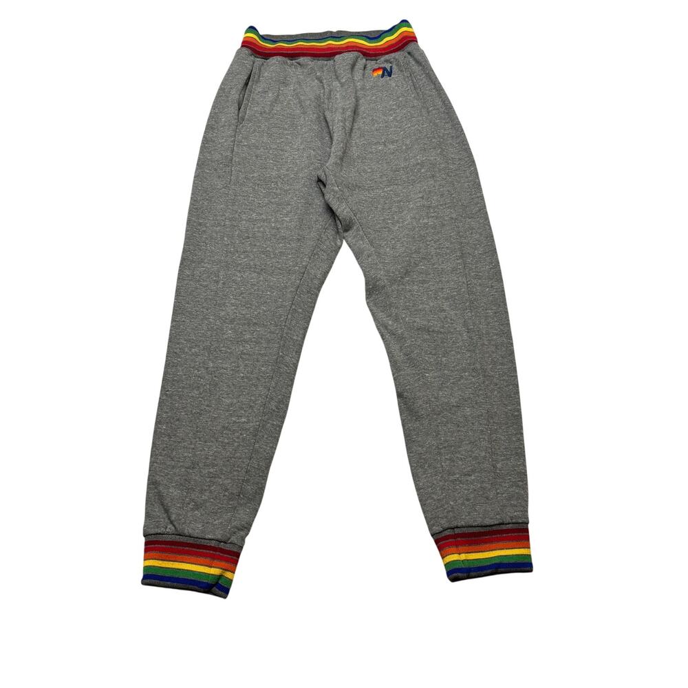 Aviator Nation Rainbow Rib Sweatpants Joggers Women's Medium Retro Loungewear